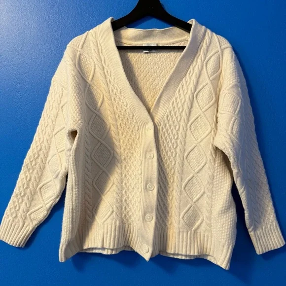 Aritzia Sunday Best Cooper Cable Knit Cardigan - Ivory - Picture 5 of 15
